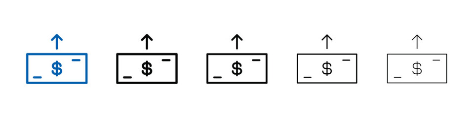 Poster - Send money icon Outline vector logo for web ui