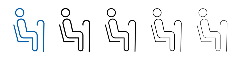 Poster - Seniors or old man sitting icon Outline vector logo for web ui