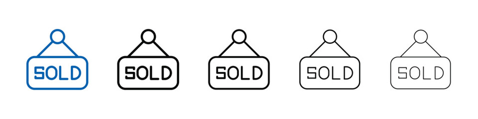 Poster - Sold icon Outline vector logo for web ui