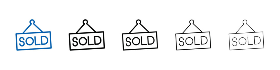 Poster - Sold icon Outline vector logo for web ui