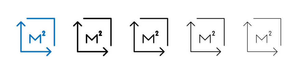 Poster - Square meter icon Outline vector logo for web ui