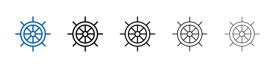Poster - Steering wheel rudder icon Outline vector logo for web ui