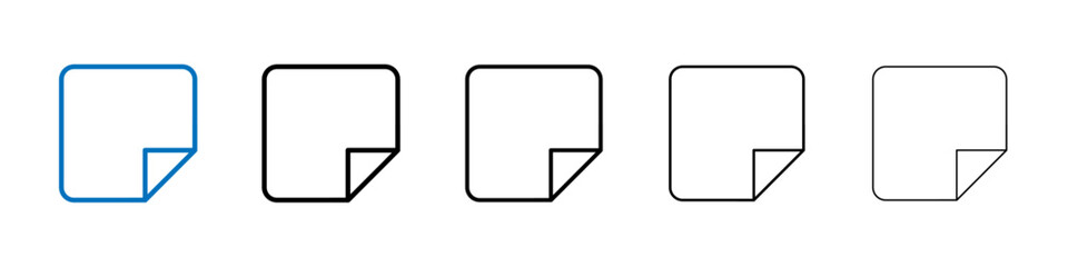Poster - Sticky note icon Outline vector logo for web ui