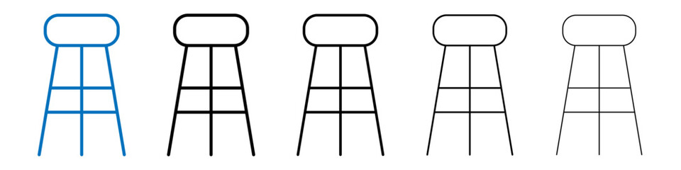 Poster - Stool icon Outline vector logo for web ui