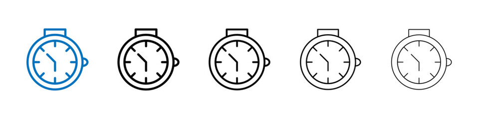 Poster - Stop watch icon Outline vector logo for web ui