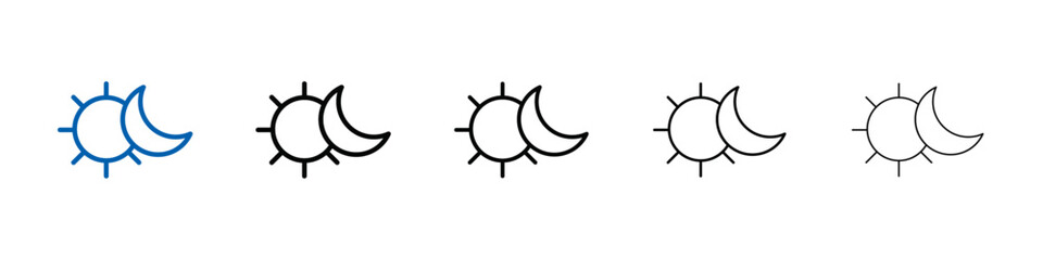 Aufkleber - Sun and moon icon Outline vector logo for web ui
