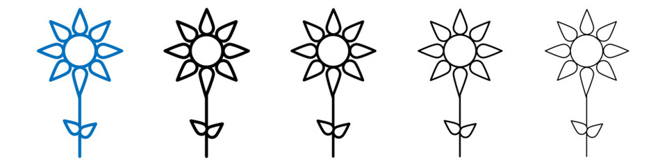 Poster - Sunflower icon Outline vector logo for web ui