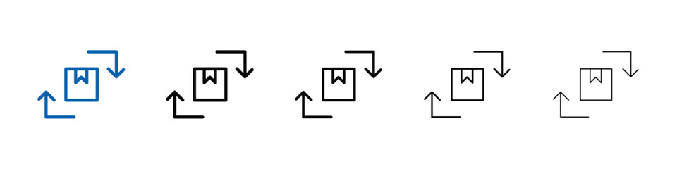 Poster - Supply chain process icon Outline vector logo for web ui