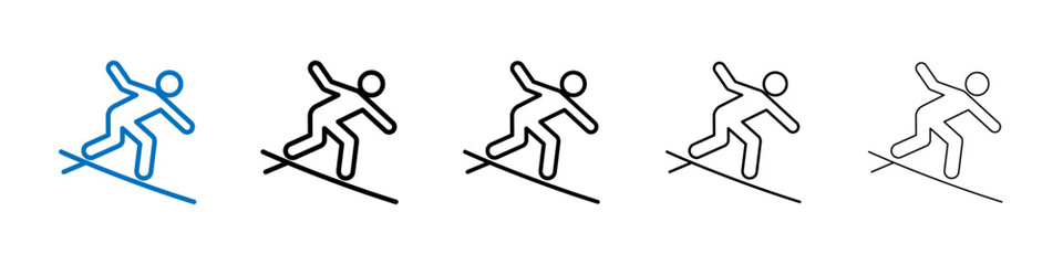 Poster - Surfer icon Outline vector logo for web ui