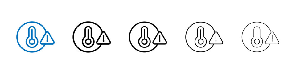 Poster - Temperature warning sign icon Outline vector logo for web ui