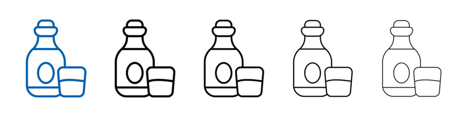 Poster - Tequila bottle and glass icon Outline vector logo for web ui