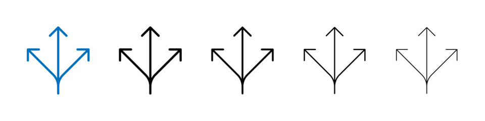 Poster - Three directions icon Outline vector logo for web ui