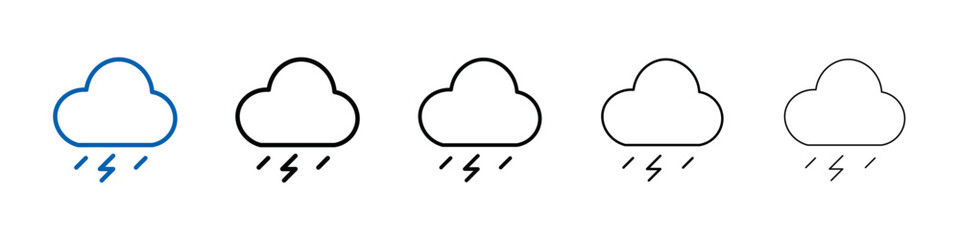 Poster - Thunderstorm icon Outline vector logo for web ui