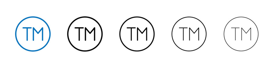 Poster - TM trademark icon Outline vector logo for web ui
