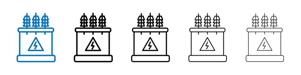 Poster - Transformer icon Outline vector logo for web ui
