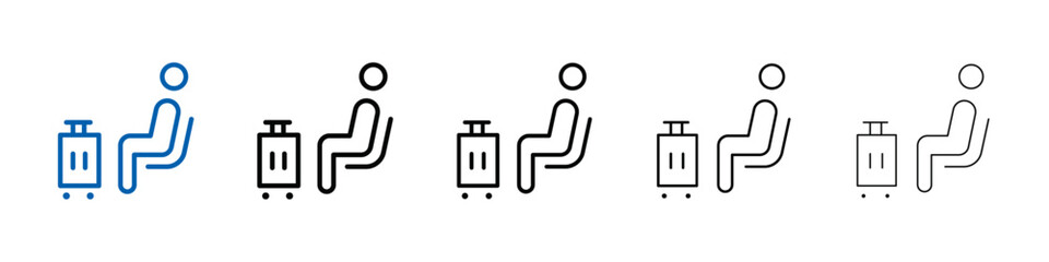 Poster - Traveler sitting in the airport lounge icon Outline vector logo for web ui