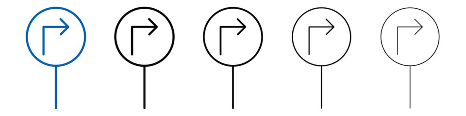 Poster - Turn to the Right Icon Outline vector logo for web ui