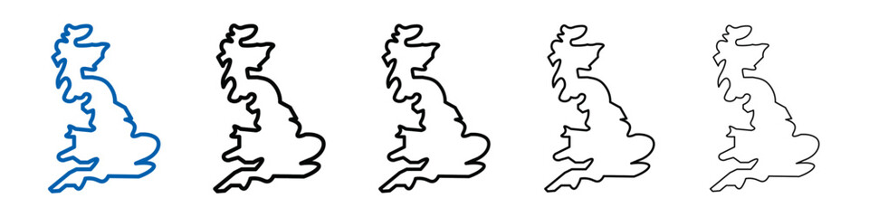 Poster - United Kingdom map icon Outline vector logo for web ui