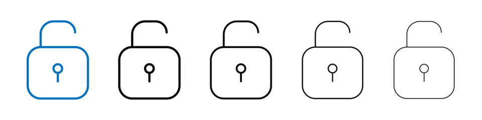 Poster - Unlock icon Outline vector logo for web ui