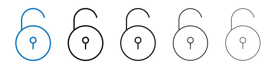 Poster - Unlock icon Outline vector logo for web ui