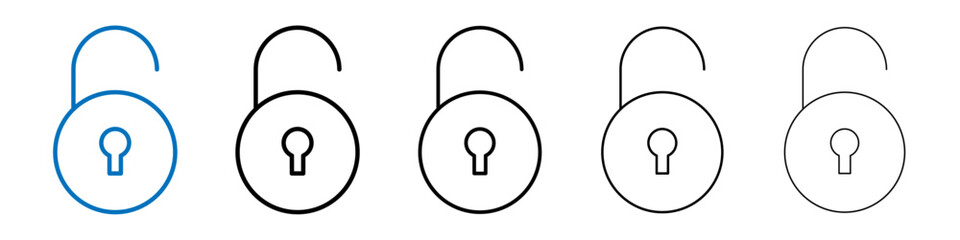 Poster - Unlock icon Outline vector logo for web ui