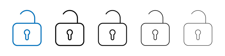 Poster - Unlock icon Outline vector logo for web ui