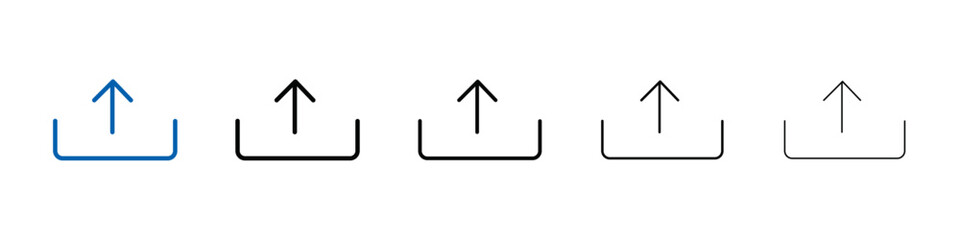 Poster - Upload icon Outline vector logo for web ui