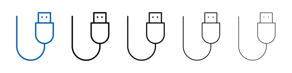 Poster - USB cable icon Outline vector logo for web ui