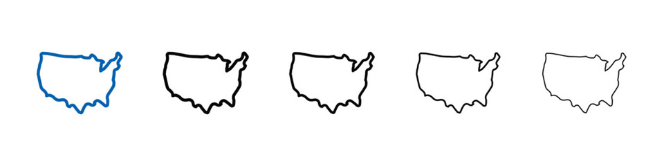 Poster - USA Map icon Outline vector logo for web ui