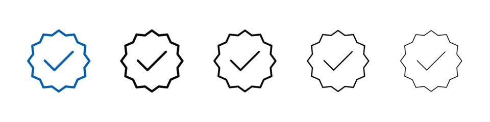 Poster - Verified badge icon Outline vector logo for web ui
