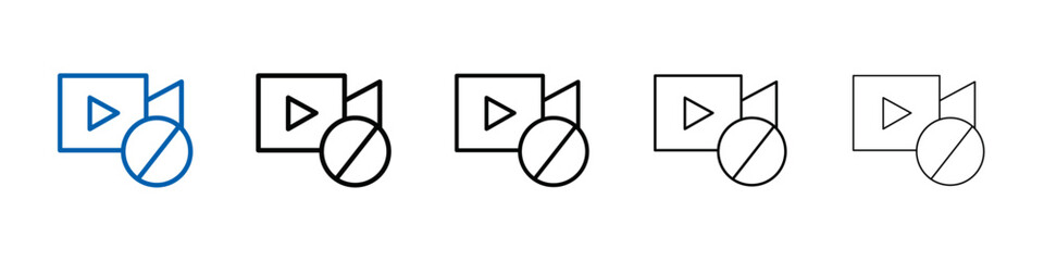Poster - Video off icon Outline vector logo for web ui