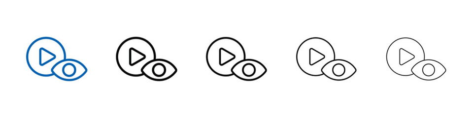 Poster - video Views icon Outline vector logo for web ui
