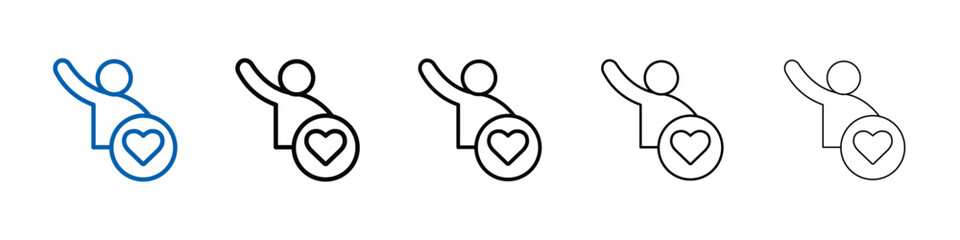 Poster - Volunteer icon Outline vector logo for web ui