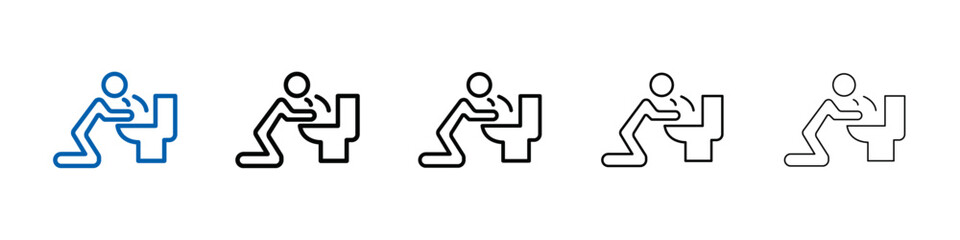 Poster - vomiting in bathroom icon Outline vector logo for web ui