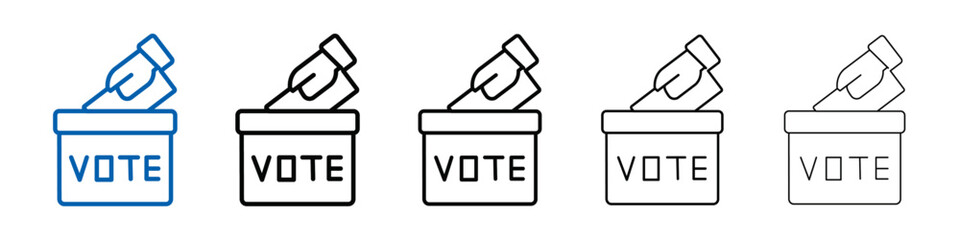 Poster - voting ballot box icon Outline vector logo for web ui