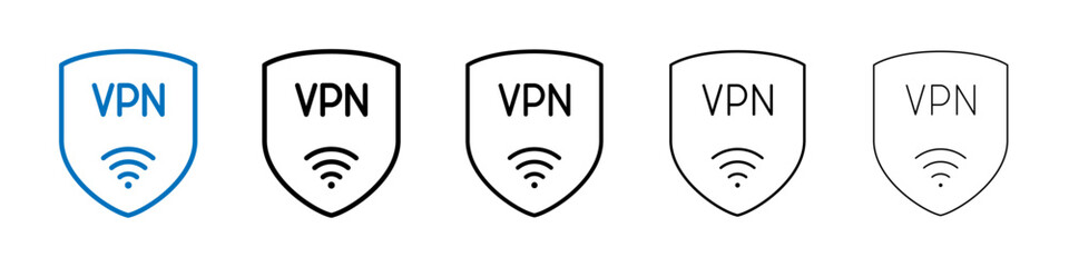 Poster - Vpn icon Outline vector logo for web ui