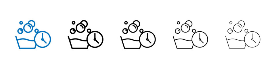 Poster - Wash Time icon Outline vector logo for web ui