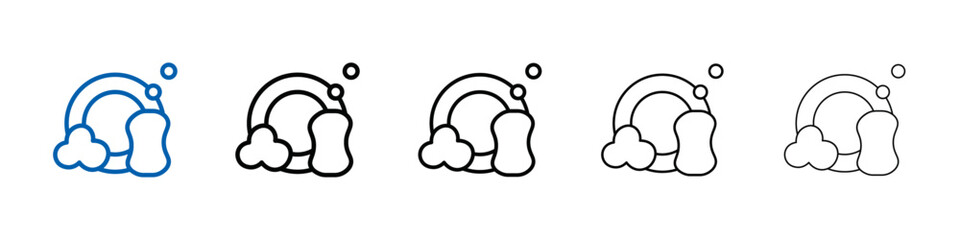 Poster - Washing plate icon Outline vector logo for web ui