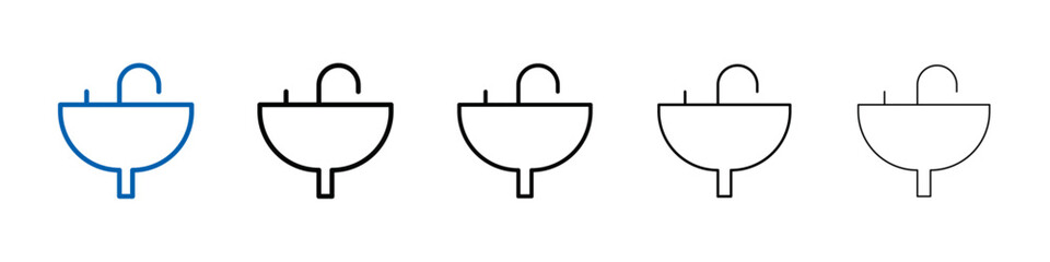 Poster - washbasin icon Outline vector logo for web ui