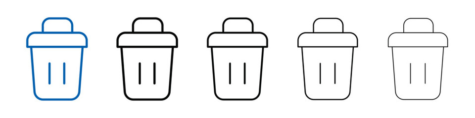 Poster - Waste Bin icon Outline vector logo for web ui