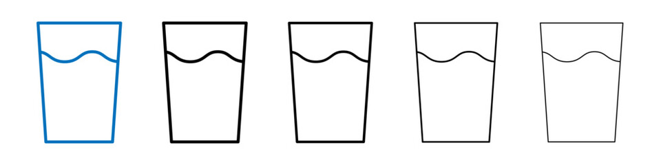 Poster - Water glass icon Outline vector logo for web ui