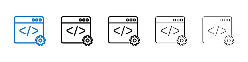 Poster - Web development icon Outline vector logo for web ui