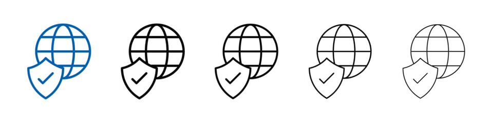 Poster - Web Security icon Outline vector logo for web ui