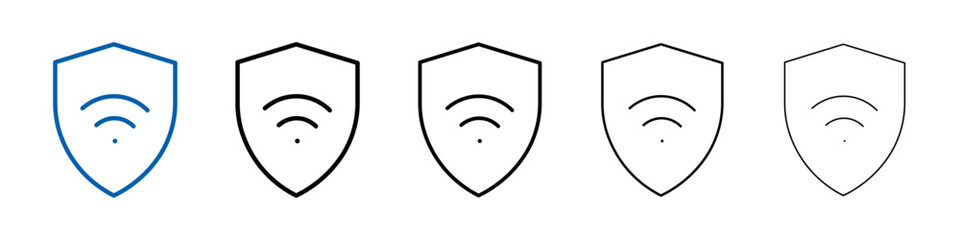 Poster - Wifi security icon Outline vector logo for web ui