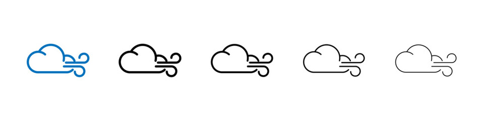 Poster - Wind clouds Icon Outline vector logo for web ui