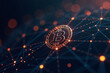 © Galeno - futuristic polygonal mesh connects bitcoin network vector lines triangles dots dark