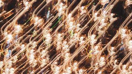 Poster - A abstract blurry image of lights and shadows. The lights are in different colors and are scattered throughout the image