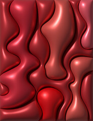Aufkleber - Inflated red figures with shiny soft surface, 3D rendering illustration
