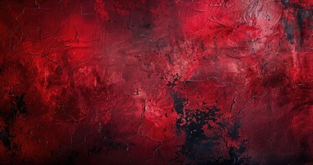 Wall Mural - Abstract red texture with dark accents, evoking emotion and depth.