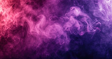 Wall Mural - Abstract swirling smoke in vibrant purple and pink hues.